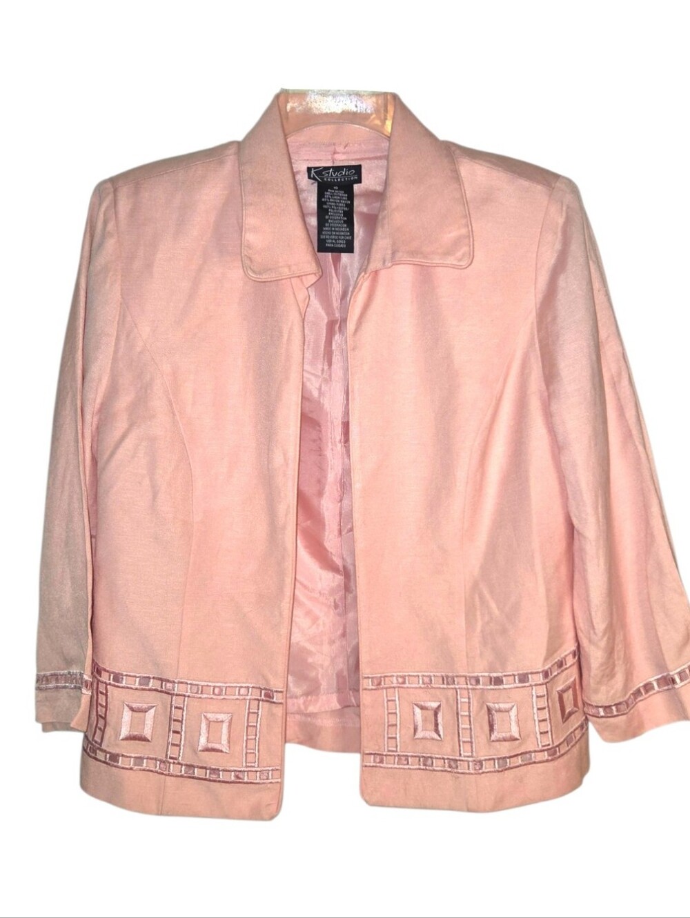 Linen Blend Pastel Pink Career Blazer